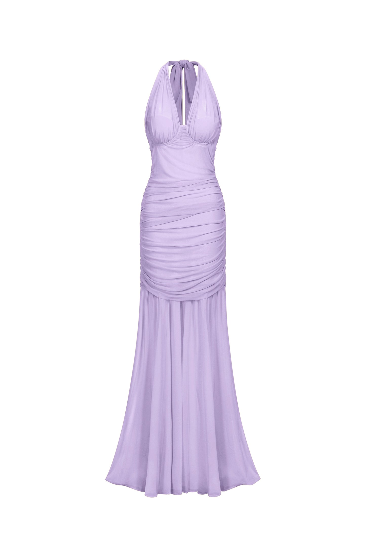 Vestido Maxi Ulasa Sem Mangas com Franzido em Tule Roxo