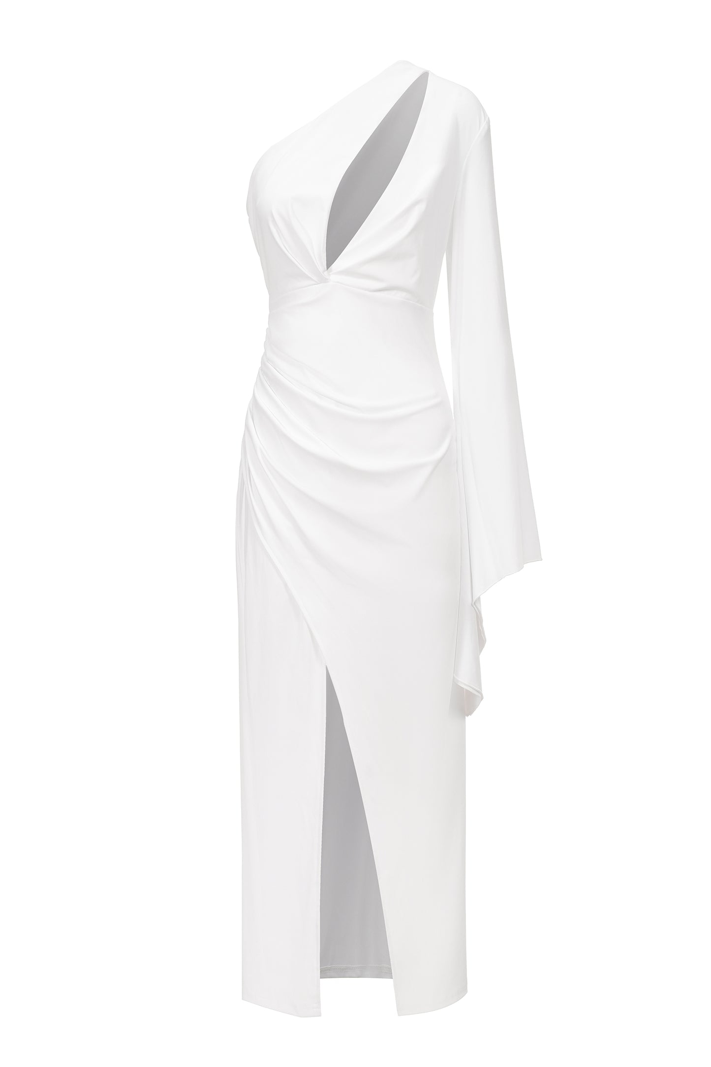 Midi Dress Adela com Um Ombro e Cut-Out