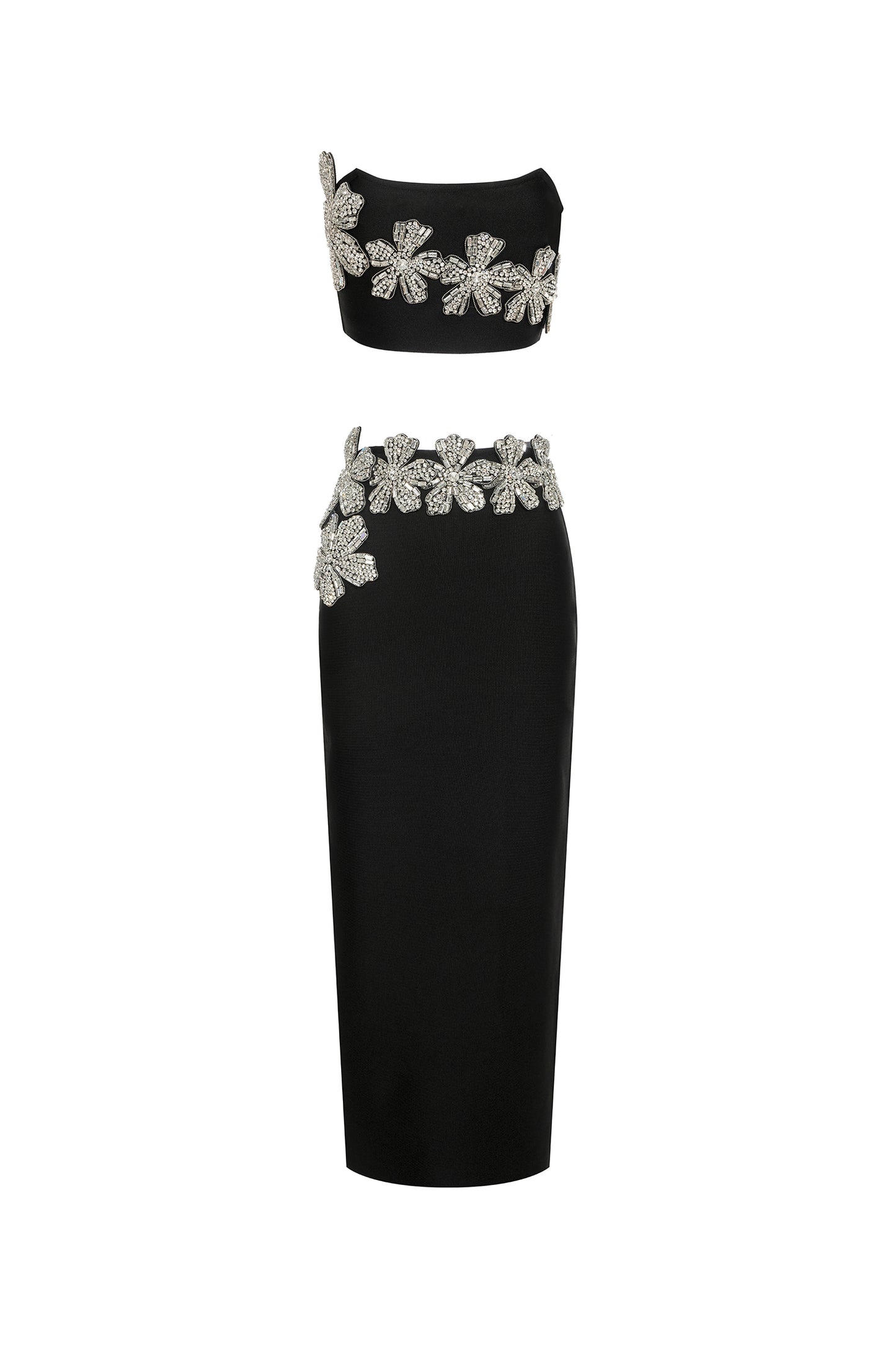 Co-ord Eleganza Flores com Diamantes Bandage