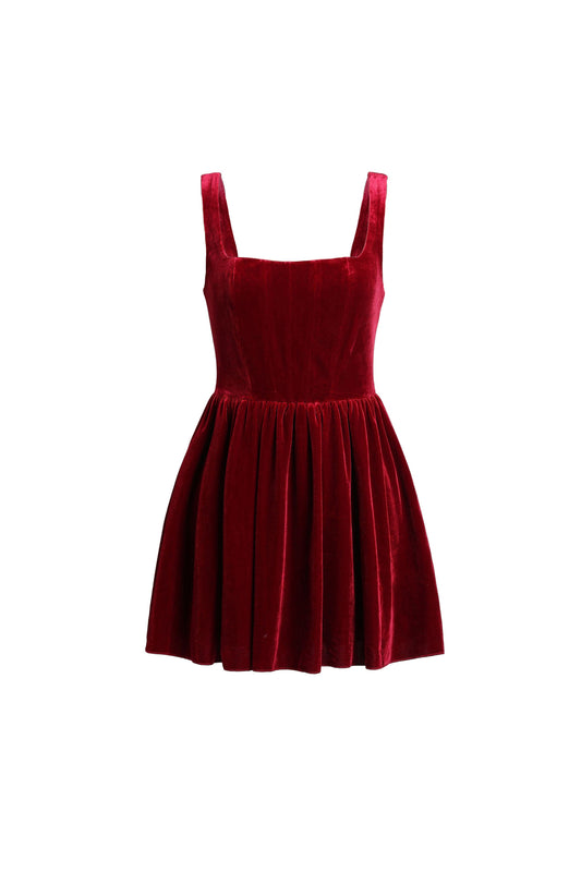 Vestido Mini Kawayi em Veludo Sem Mangas