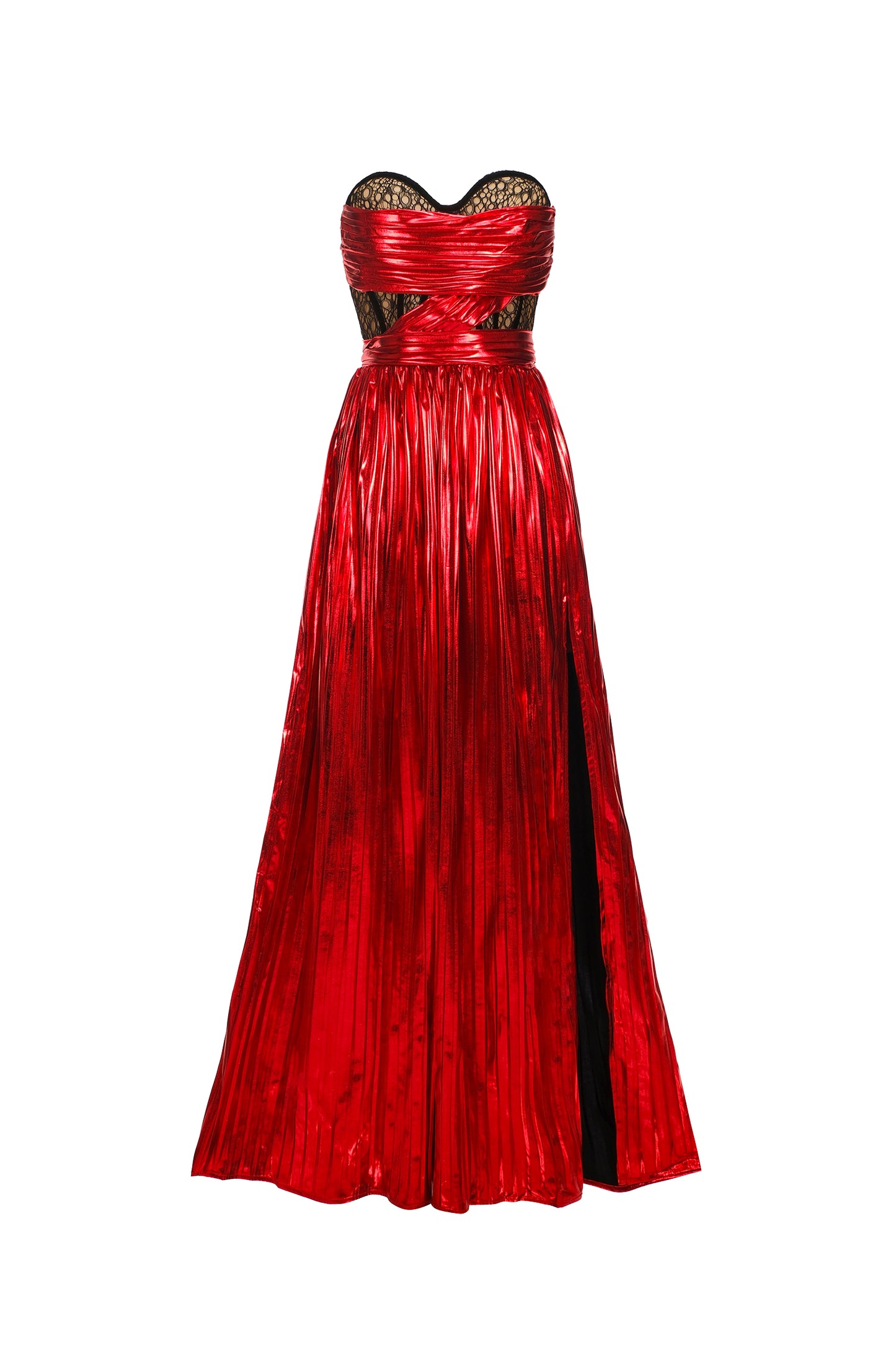 Vestido Nikalia Renda Sem Alças Com Fenda Alta