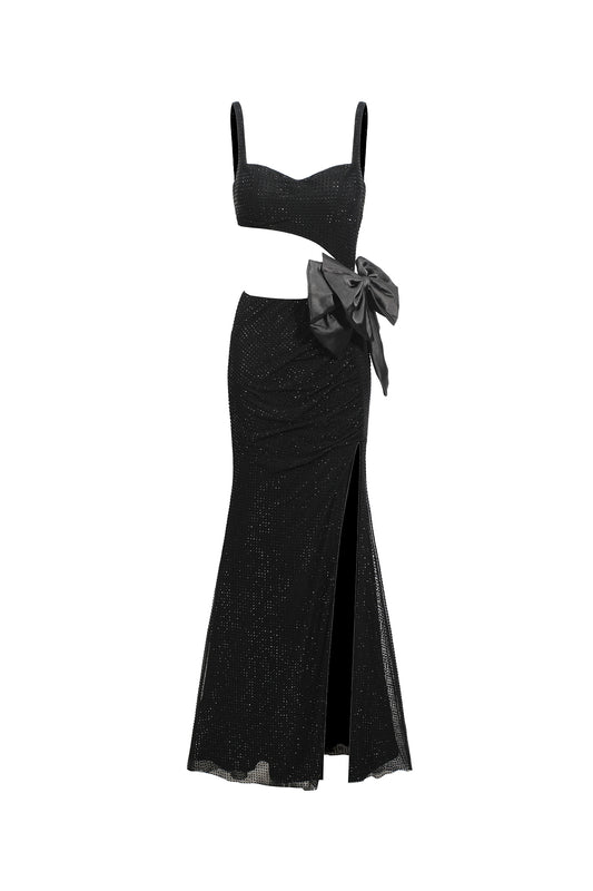 Bow High Slit Maxi Dress Uomo