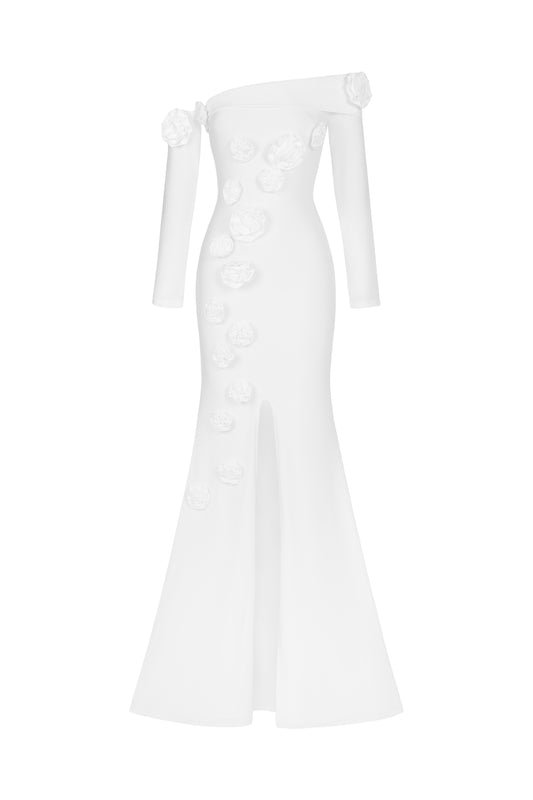 Vestido Maxi Nerlii Ombro a Ombro com Flores