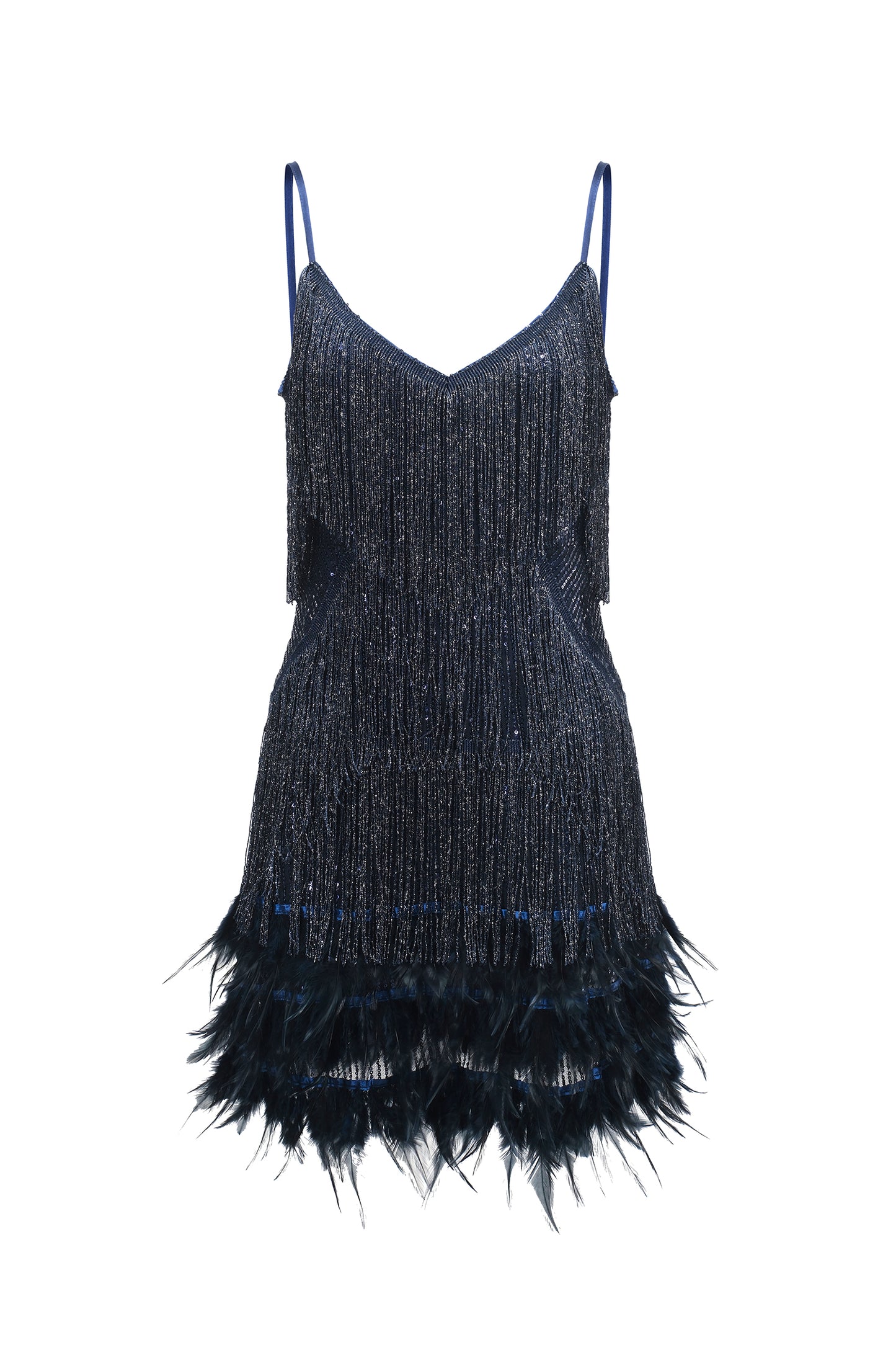 Vestido Mini Kamo com Paetês e Franjas