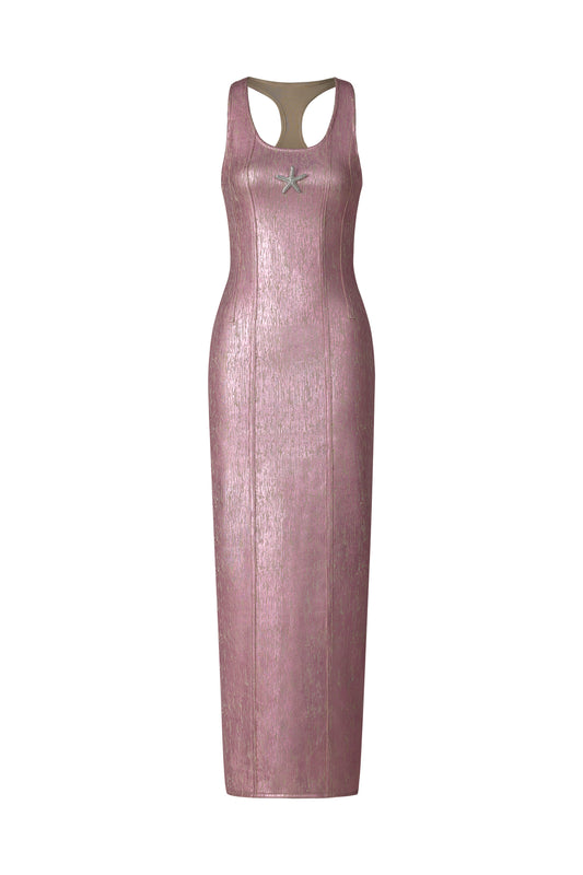 Maxi Dress Verues Sem Mangas com Detalhe Starfish