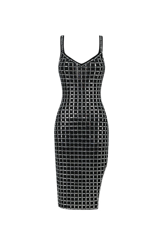 Vestido Midi Sabriya Decote V Halter