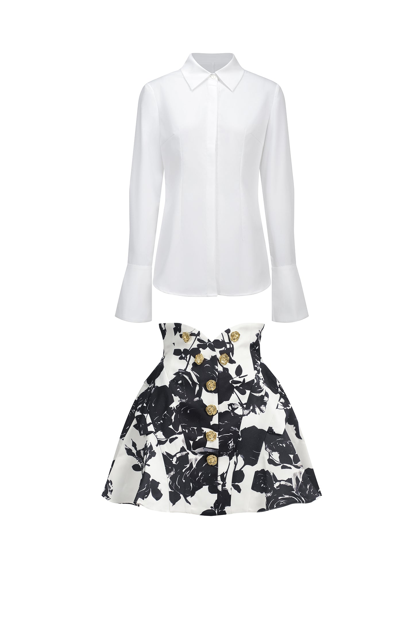 Conjunto Eithne Duas Peças com Estampa e Manga Longa