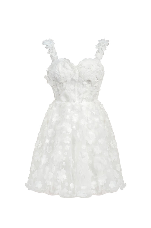 Vestido Mini Lali Sem Mangas com Flores