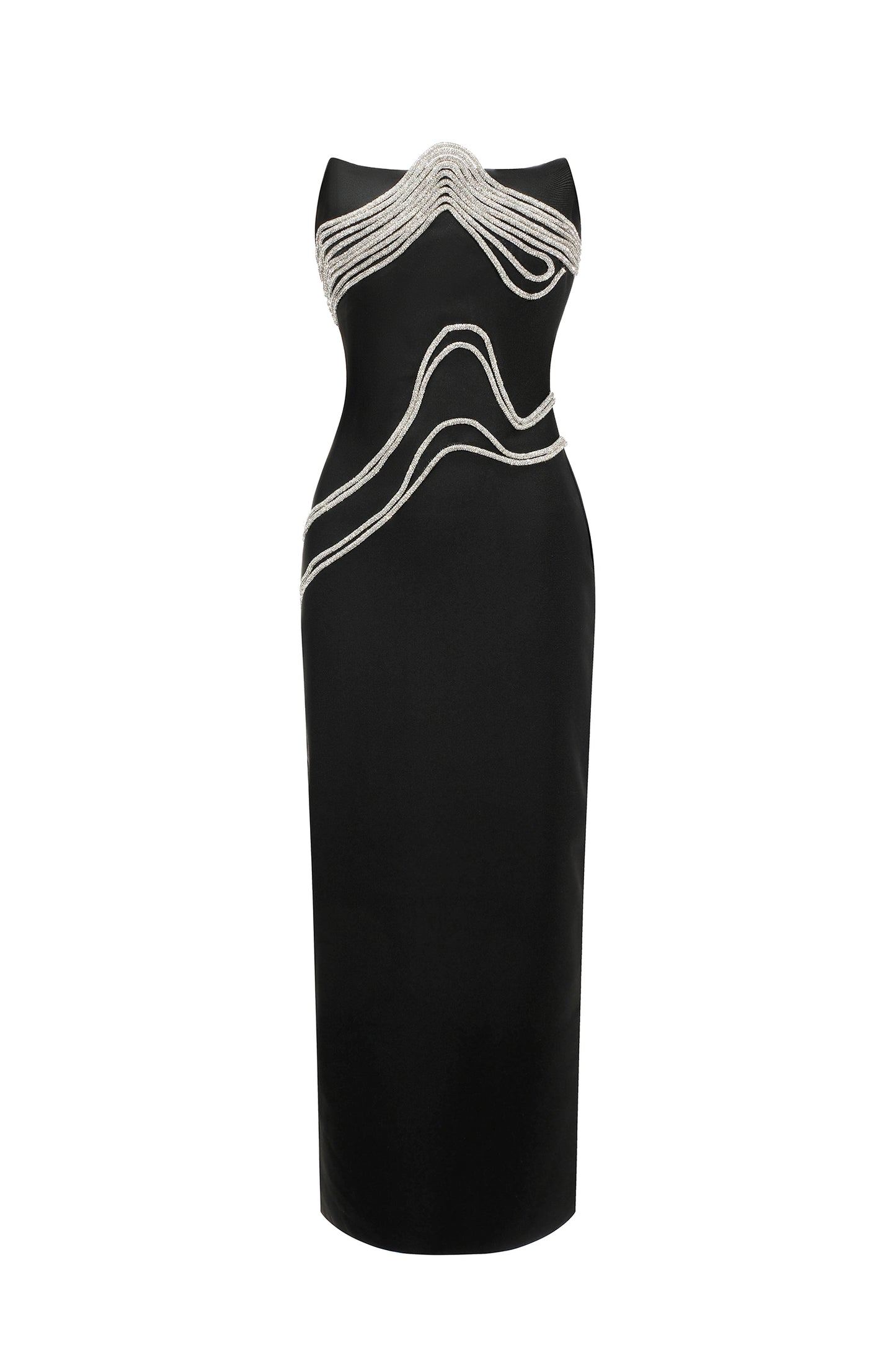 Vestido Maxi Oga Sem Alças com Textura Bandage