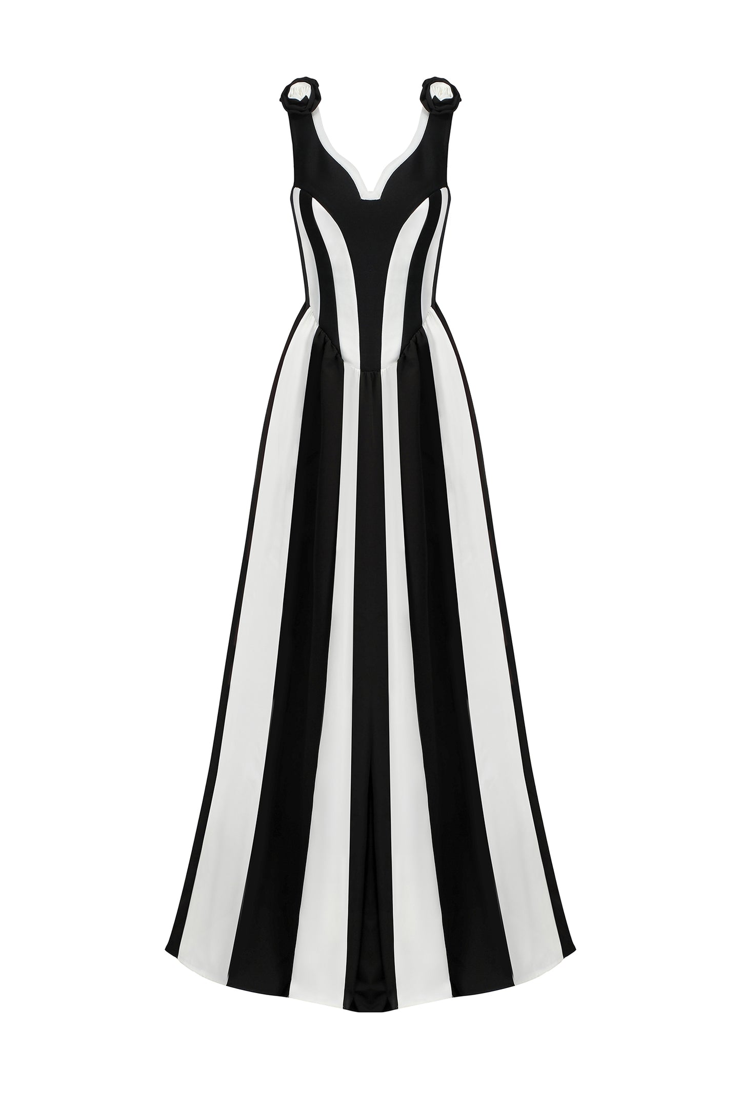 Maxi Dress Omega com Aplicações de Flores