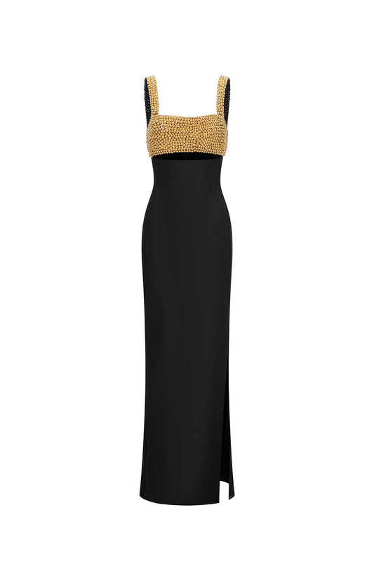 Vestido Maxi Katty Bandage com Fenda Alta
