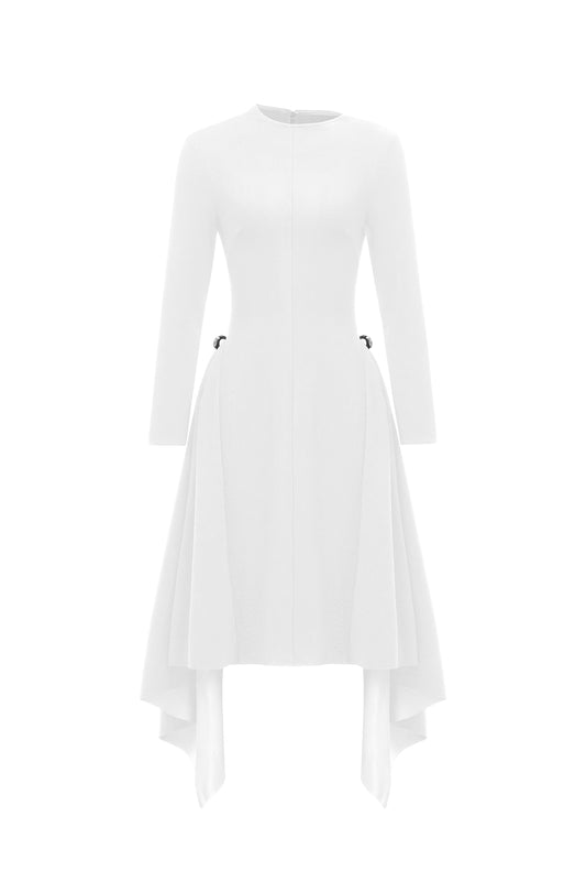 Vestido Midi Sylvia com Mangas Longas