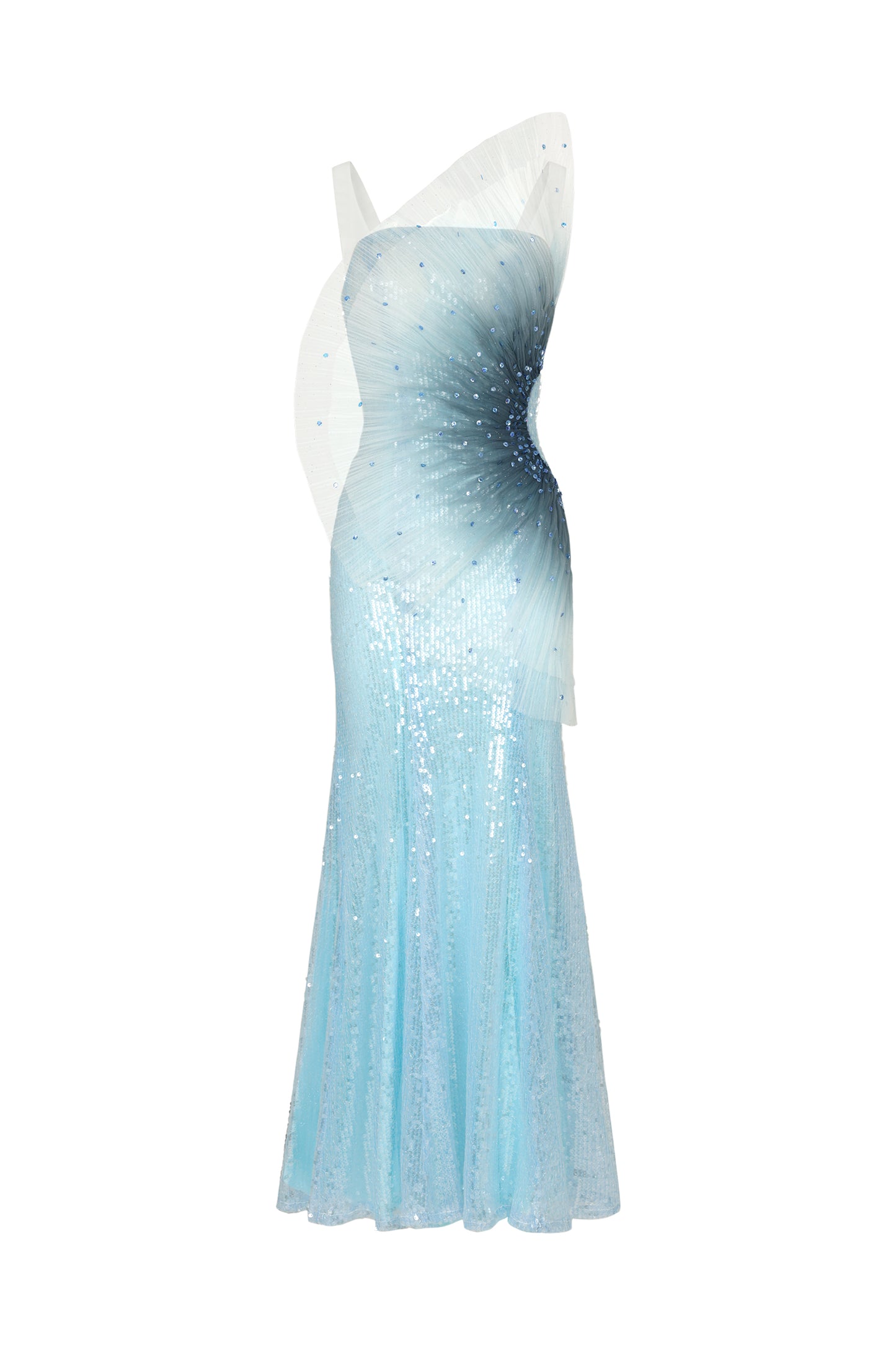 Vestido Maxi Kiwis com Paetês e Cauda de Sereia