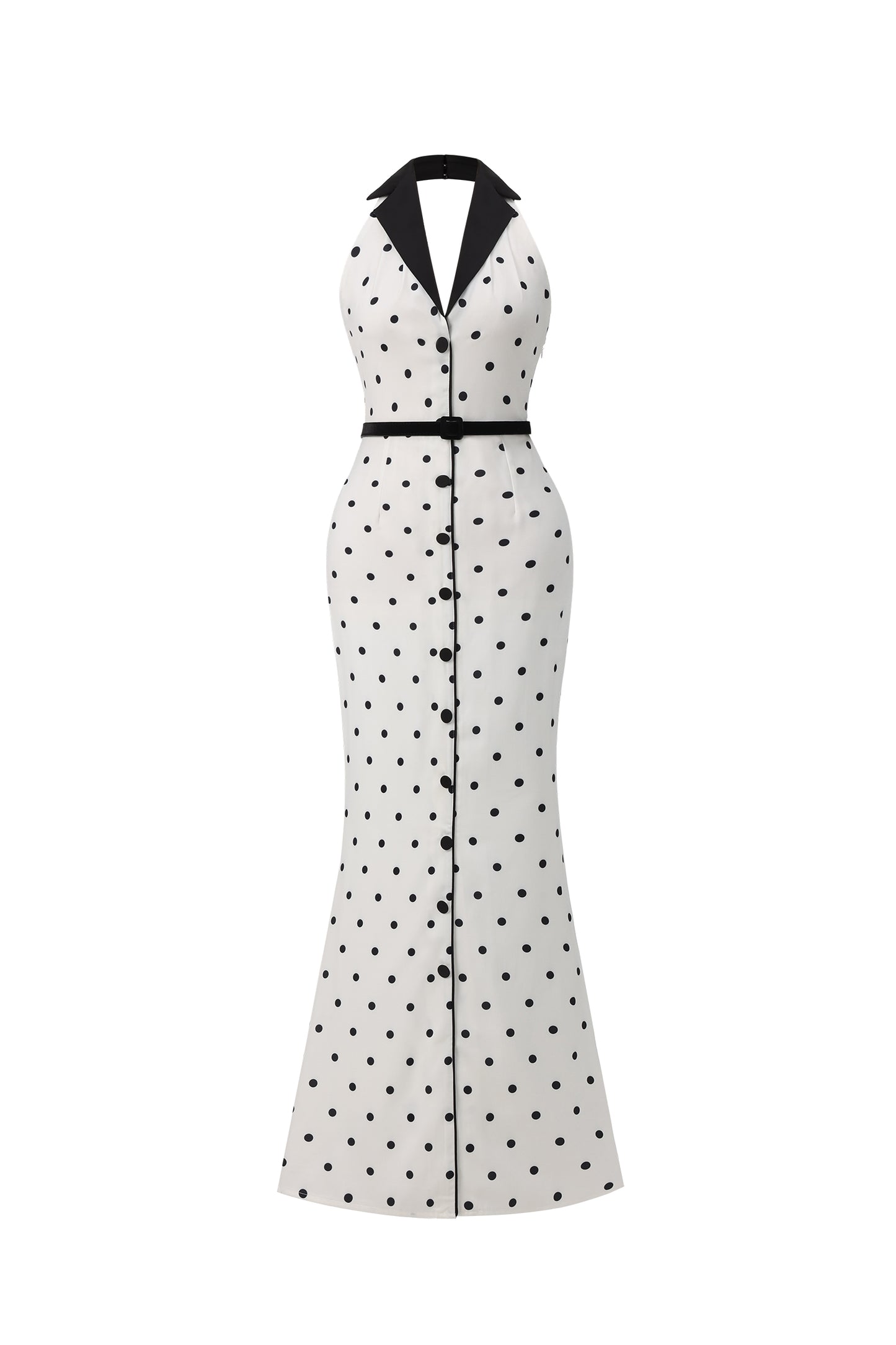 Vestido Maxi Daryl com Gola em V e Poá