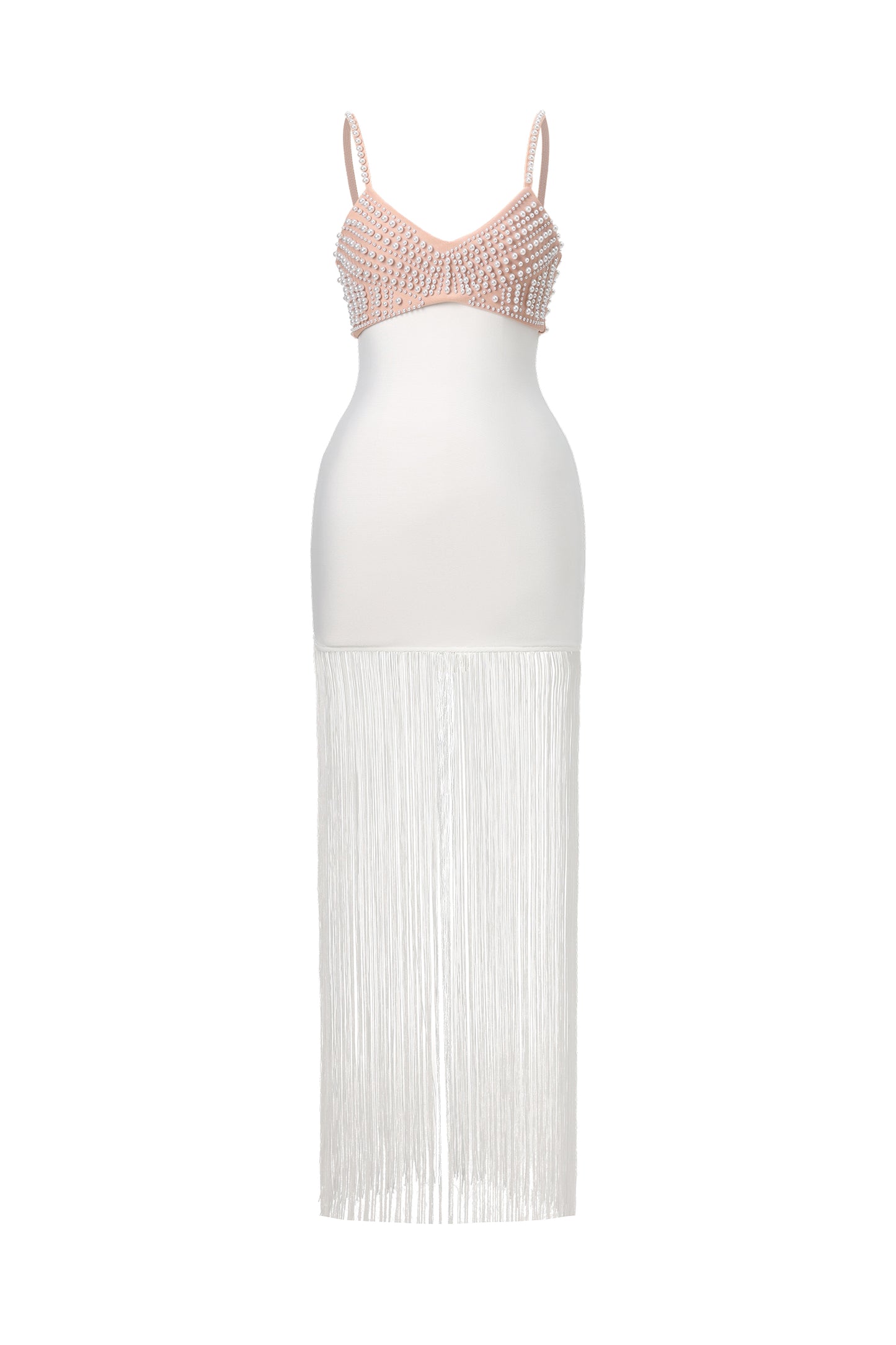 Maxi Dress Zamiel Decote V com Franjas e Aplicações