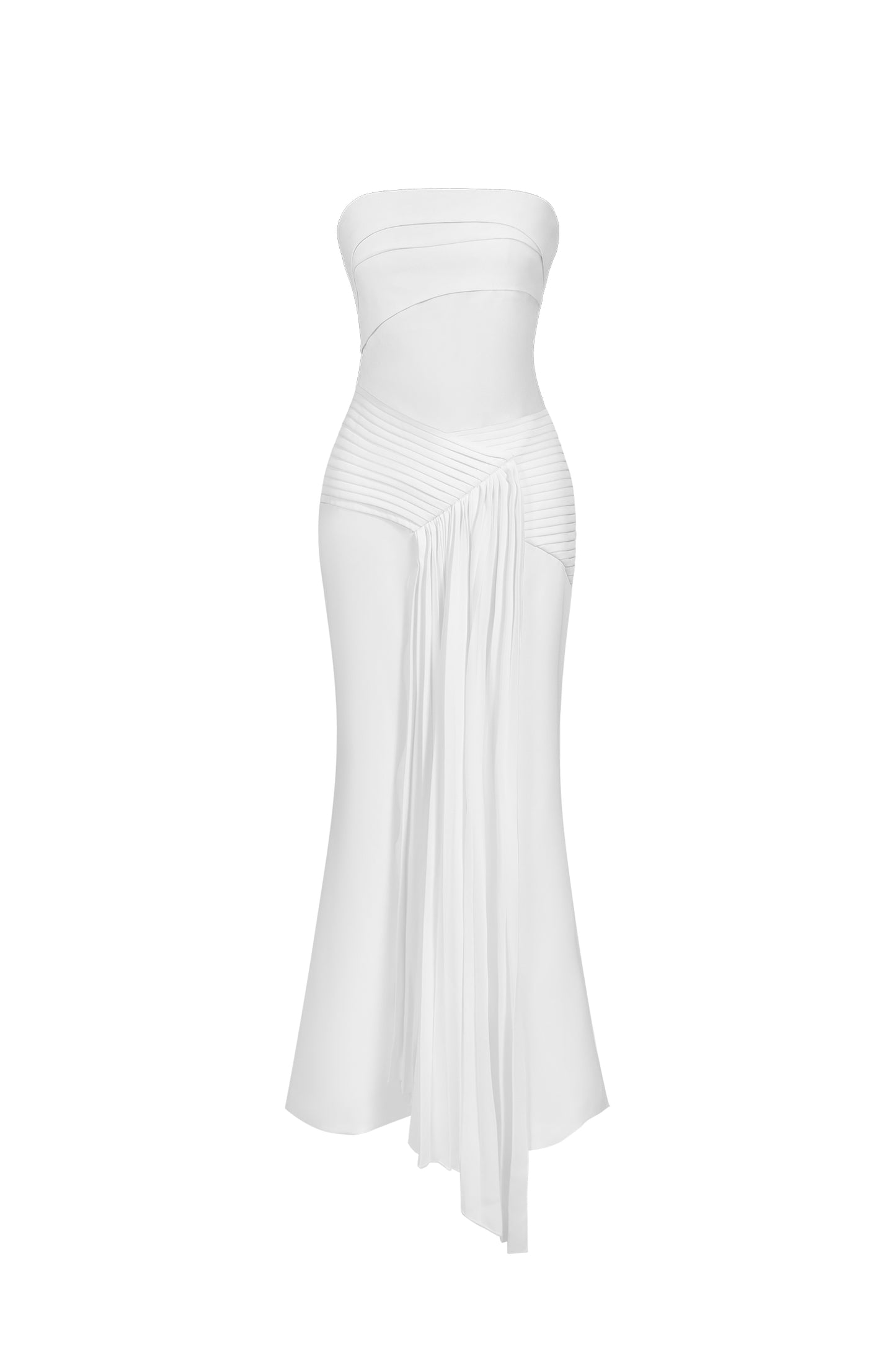 Vestido Maxi Trese sem Mangas com Pregas