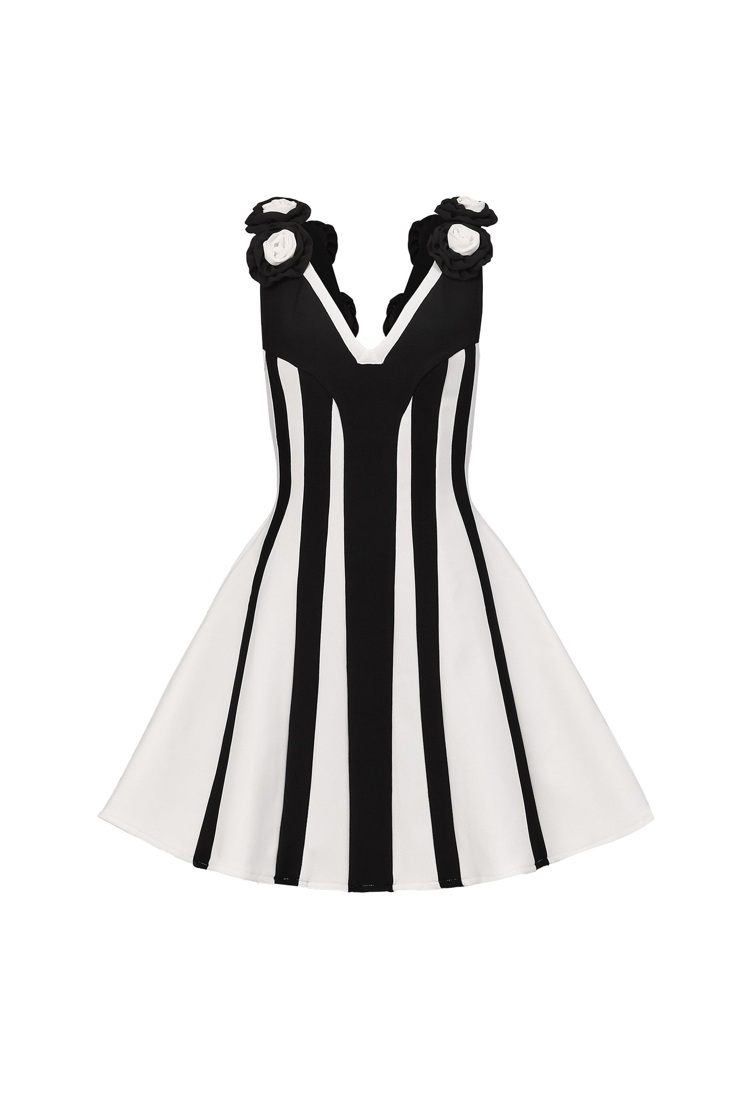 Vestido Serela Sem Mangas Decote V Bandage Flor Curto