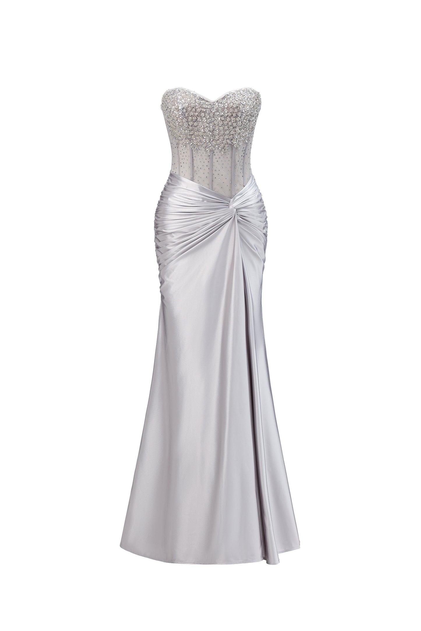 Vestido Maxi Denny com Paetê e Fenda Alta