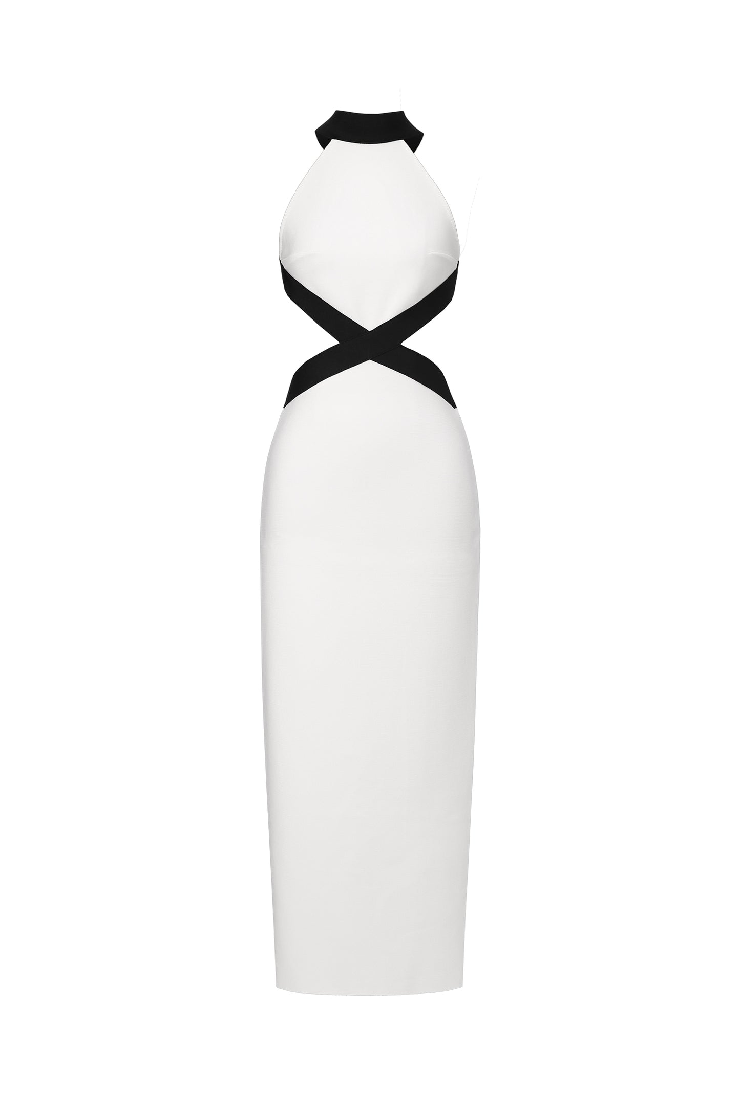 Vestido Maxi Pako com Decote Vazado e Efeito Bandagem