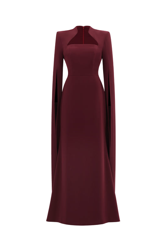 Vestido Maxi Werko com Decote Quadrado Capa Tecida