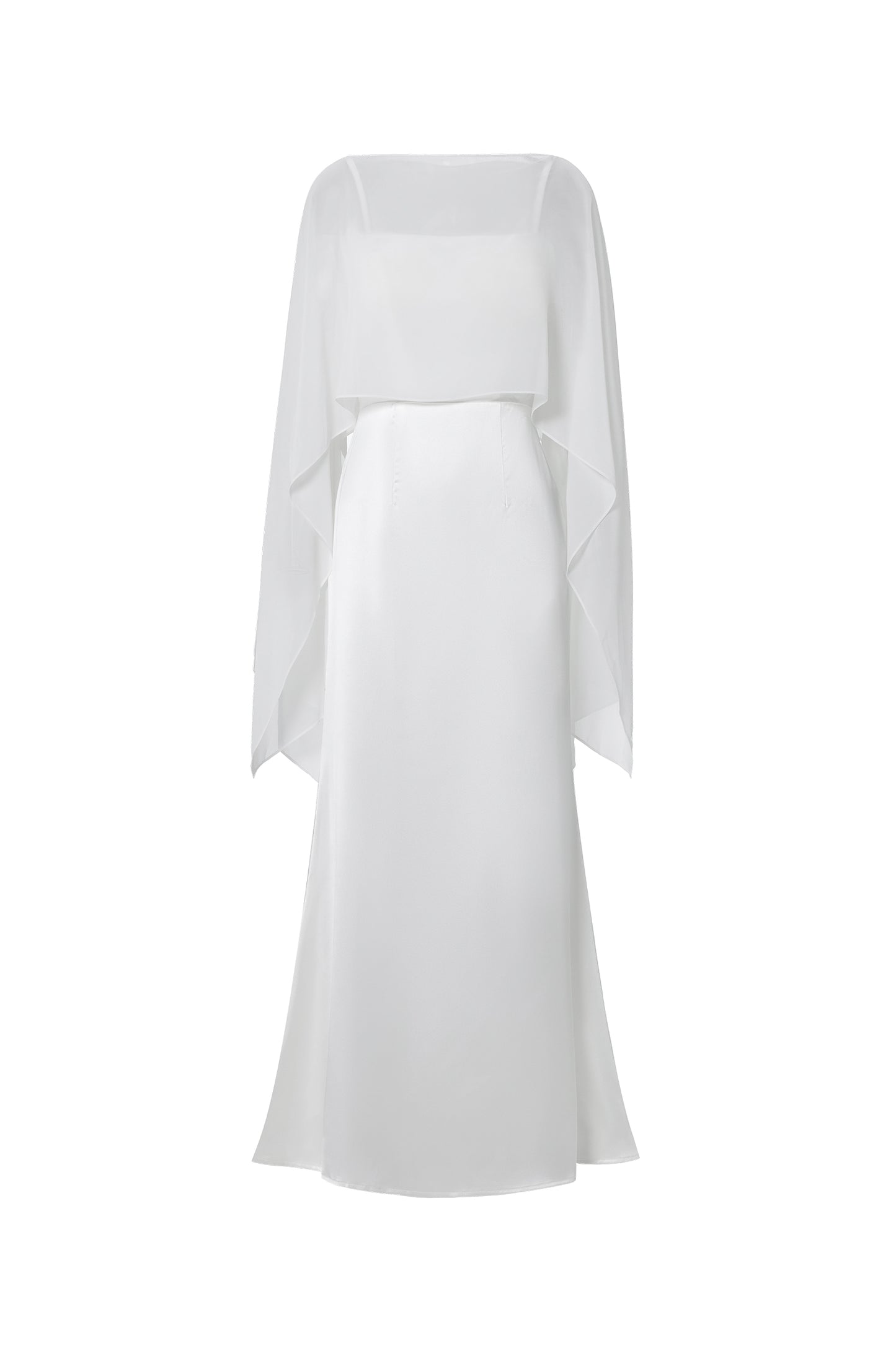 Vestido Maxi Sinai em Chiffon Fluido Sem Mangas