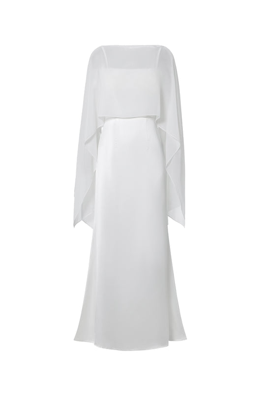 Vestido Maxi Sinai em Chiffon Fluido Sem Mangas