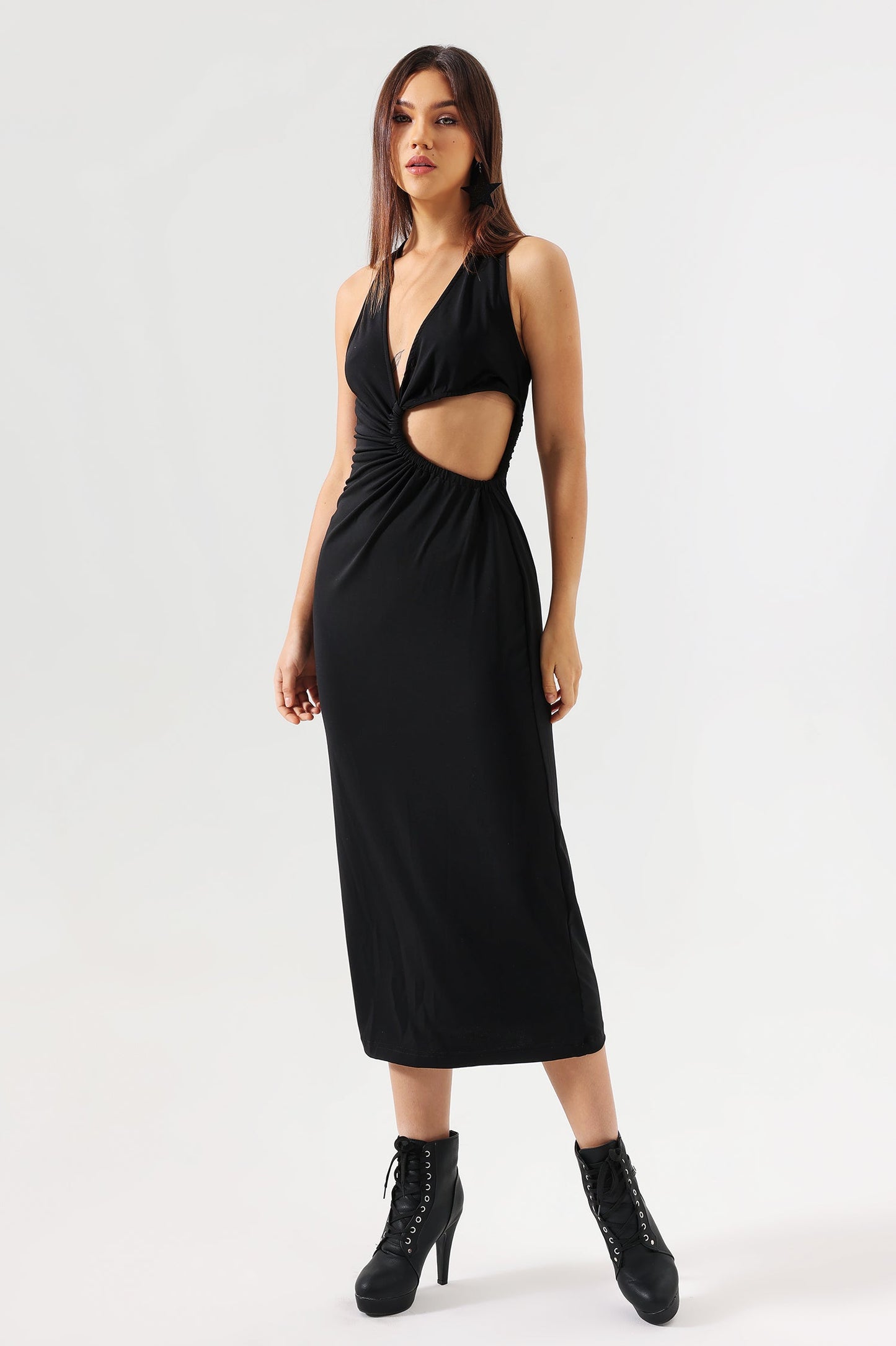 Vestido Midi Egbert com Cut-out