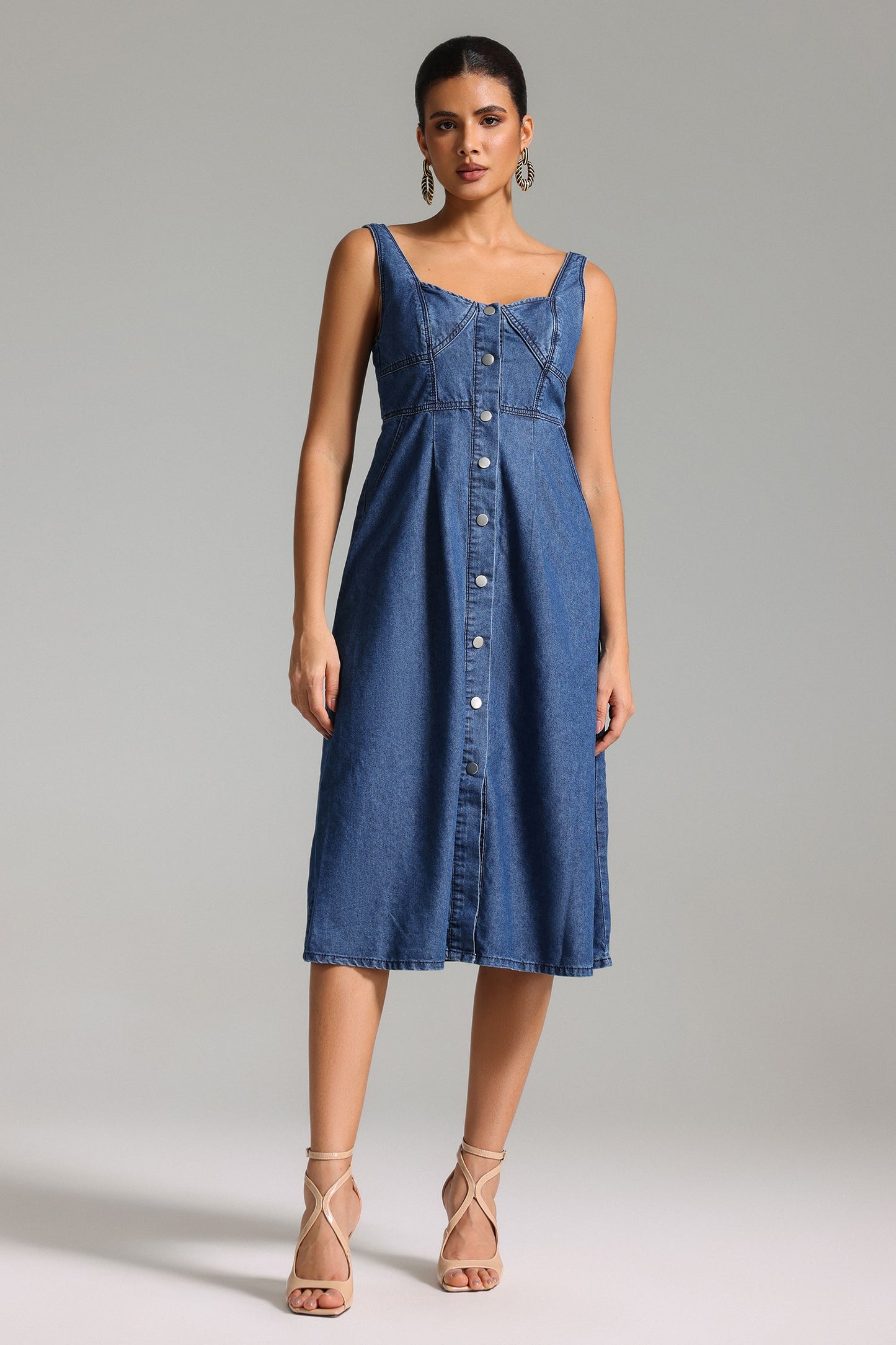 Vestido Midi Myla em Jeans