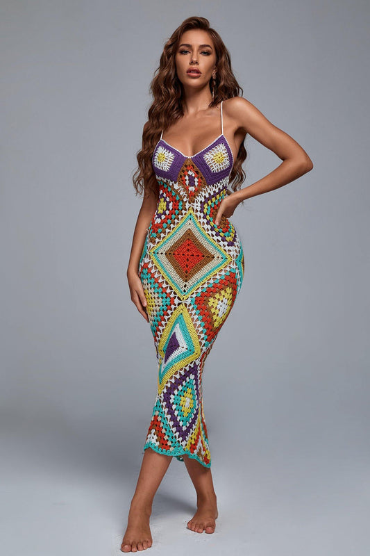 Vestido Maxi Romo com Trama Texturizada