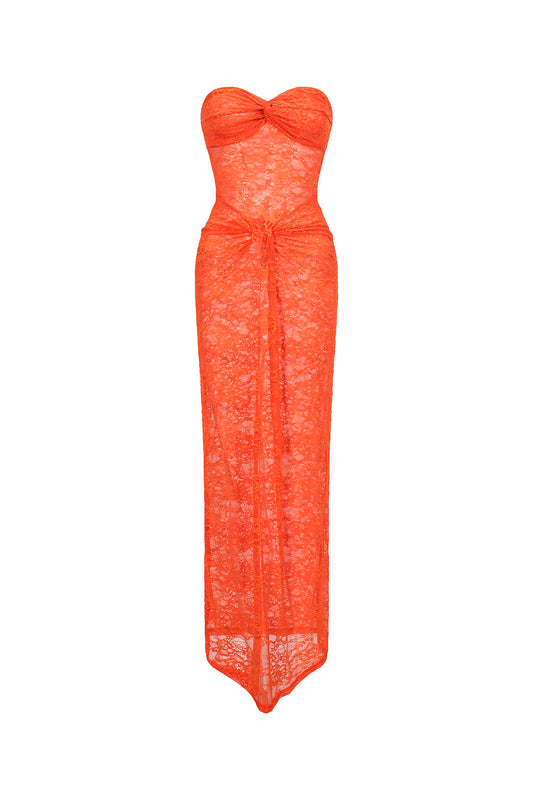 Vestido Selien Longo em Renda sem Mangas